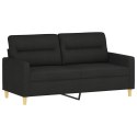2-OSOBOWA SOFA Z PODUSZKAMI CZARNA 140CM TKANINA