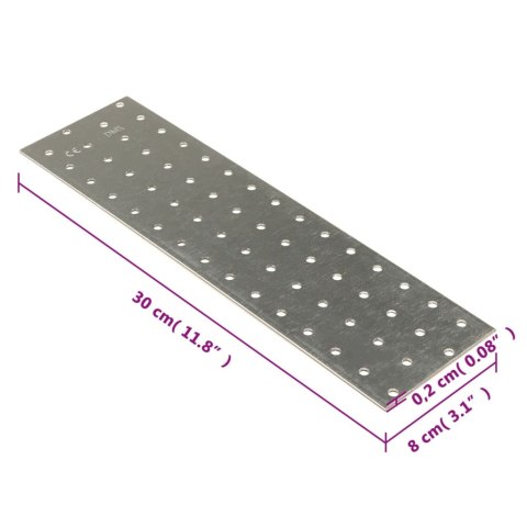 PŁYTKI PERFOROWANE 40 SZT 2MM 300X80MM STAL OCYNKOWANA