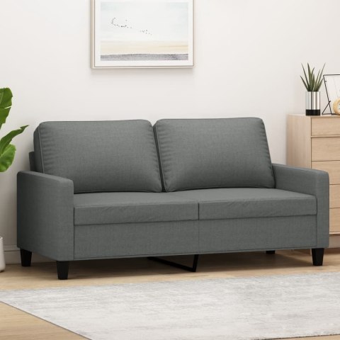 SOFA 2-OSOBOWA CIEMNOSZARA 140CM TAPICEROWANA TKANINĄ