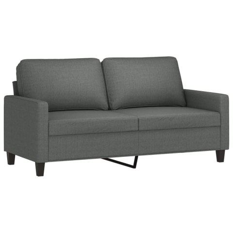 SOFA 2-OSOBOWA CIEMNOSZARA 140CM TAPICEROWANA TKANINĄ