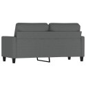 SOFA 2-OSOBOWA CIEMNOSZARA 140CM TAPICEROWANA TKANINĄ