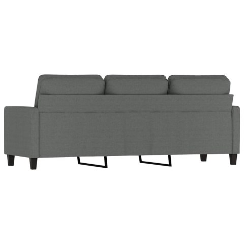SOFA 3-OSOBOWA CIEMNOSZARA 180CM TAPICEROWANA TKANINĄ