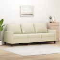 3-OSOBOWA SOFA KREMOWA 180CM SZTUCZNA SKÓRA