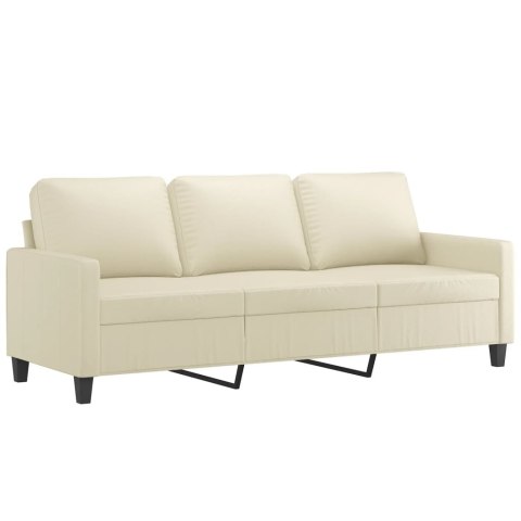 3-OSOBOWA SOFA KREMOWA 180CM SZTUCZNA SKÓRA