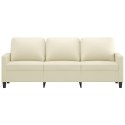 3-OSOBOWA SOFA KREMOWA 180CM SZTUCZNA SKÓRA