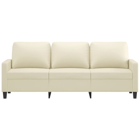3-OSOBOWA SOFA KREMOWA 180CM SZTUCZNA SKÓRA
