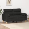 2-OSOBOWA SOFA Z PODUSZKAMI CZARNA 120CM TKANINA