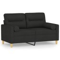 2-OSOBOWA SOFA Z PODUSZKAMI CZARNA 120CM TKANINA