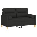 2-OSOBOWA SOFA Z PODUSZKAMI CZARNA 120CM TKANINA