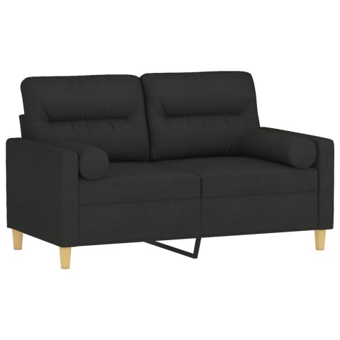 2-OSOBOWA SOFA Z PODUSZKAMI CZARNA 120CM TKANINA