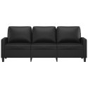 3-OSOBOWA SOFA CZARNA 180CM OBITA SZTUCZNĄ SKÓRĄ