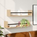 PÓŁKI ŚCIENNE Z DRĄŻKAMI 2 SZT DĄB SONOMA 60X16X14CM