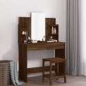 TOALETKA Z LUSTREM BRĄZOWY DĄB 96X39X142CM STOLIK KOSMETYCZNY