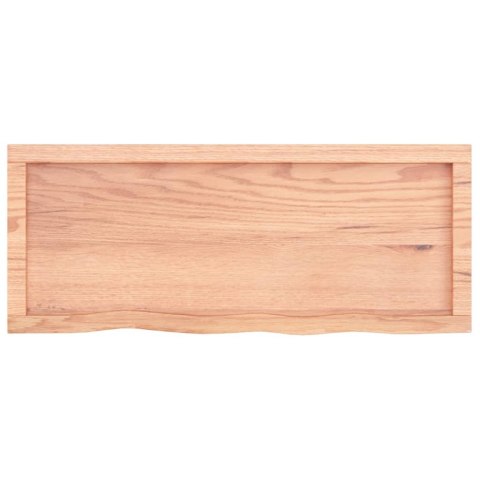 PÓŁKA JASNOBRĄZOWA 100X40X6CM LAKIEROWANE DREWNO DĘBOWE