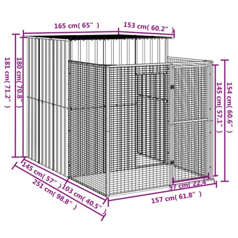 BUDA DLA PSA Z WYBIEGIEM 165X251X181CM STAL