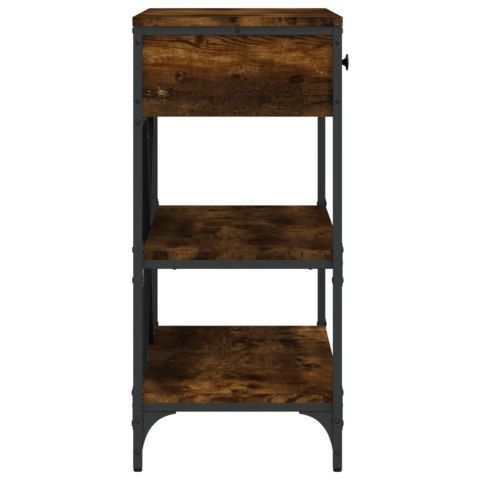 STOLIK KONSOLOWY Z SZUFLADAMI I PÓŁKAMI PRZYDYMIONY DĄB