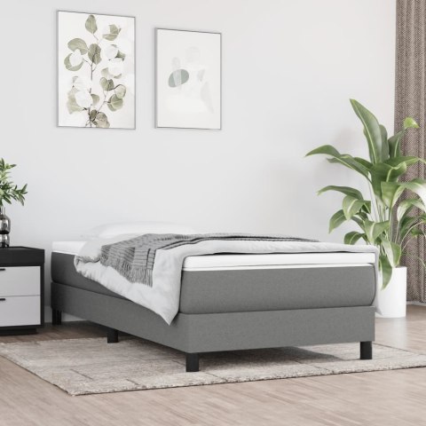 ŁÓŻKO KONTYNENTALNE Z MATERACEM CIEMNOSZARA TKANINA 80X200CM