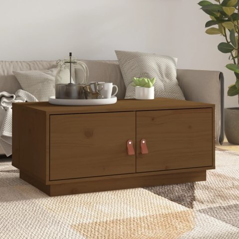 STOLIK KAWOWY MIODOWY BRĄZ 80X50X35CM LITE DREWNO SOSNOWE