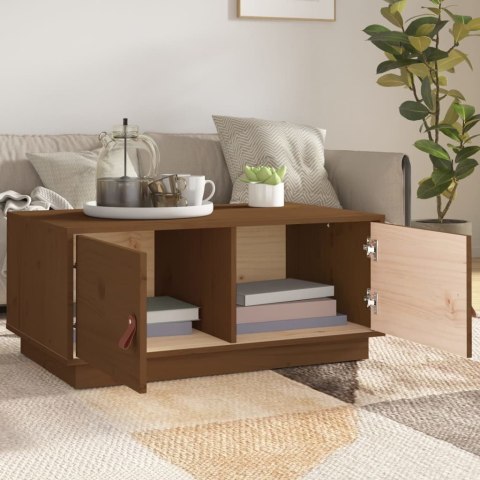 STOLIK KAWOWY MIODOWY BRĄZ 80X50X35CM LITE DREWNO SOSNOWE