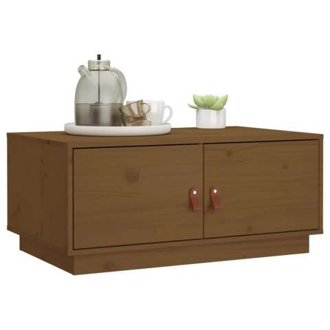 STOLIK KAWOWY MIODOWY BRĄZ 80X50X35CM LITE DREWNO SOSNOWE
