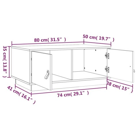 STOLIK KAWOWY MIODOWY BRĄZ 80X50X35CM LITE DREWNO SOSNOWE