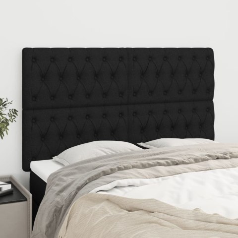 ZAGŁÓWEK CZARNY 160X7X118/128 CM TKANINA