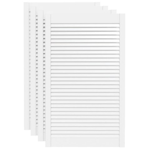 DRZWI ŻALUZJOWE 4 SZT. DREWNO SOSNOWE BIAŁE 99,3X 59,4CM