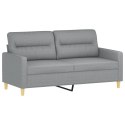 SOFA 2-OSOBOWA JASNOSZARA 140CM TAPICEROWANA TKANINĄ