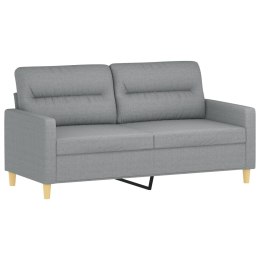 SOFA 2-OSOBOWA JASNOSZARA 140CM TAPICEROWANA TKANINĄ