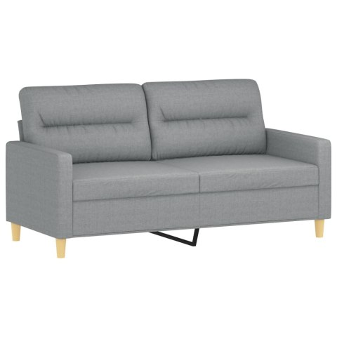 SOFA 2-OSOBOWA JASNOSZARA 140CM TAPICEROWANA TKANINĄ