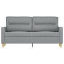 SOFA 2-OSOBOWA JASNOSZARA 140CM TAPICEROWANA TKANINĄ
