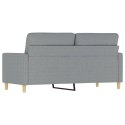 SOFA 2-OSOBOWA JASNOSZARA 140CM TAPICEROWANA TKANINĄ