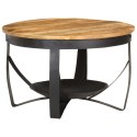 STOLIK KAWOWY Ø68X43CM SUROWE DREWNO MANGO