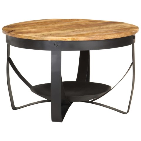 STOLIK KAWOWY Ø68X43CM SUROWE DREWNO MANGO
