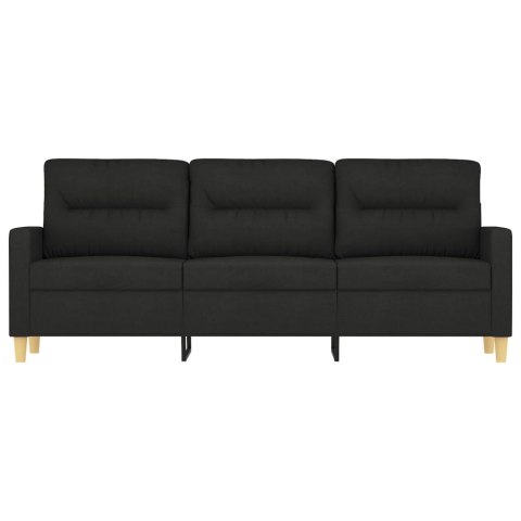 SOFA 3-OSOBOWA CZARNA 180CM TAPICEROWANA TKANINĄ