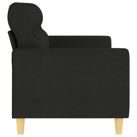 SOFA 3-OSOBOWA CZARNA 180CM TAPICEROWANA TKANINĄ