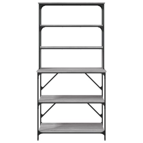 6-POZIOMOWY REGAŁ KUCHENNY SZARY DĄB SONOMA 90X40X180CM