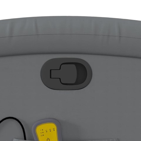 ROZKŁADANY FOTEL MASUJĄCY SZARY OBITY SZTUCZNĄ SKÓRĄ