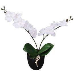 SZTUCZNA ORCHIDEA Z DONICZKĄ 30CM BIAŁA