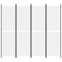 PARAWAN POKOJOWY PRZEGRODA ŚCIANKA 4-PANELOWY BIAŁY 200X180CM TKANINA