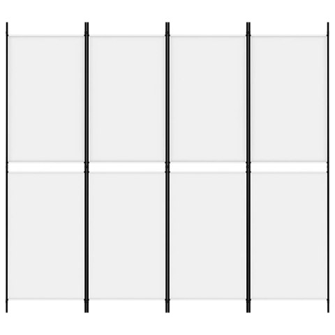 PARAWAN POKOJOWY PRZEGRODA ŚCIANKA 4-PANELOWY BIAŁY 200X180CM TKANINA