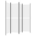 PARAWAN POKOJOWY PRZEGRODA ŚCIANKA 4-PANELOWY BIAŁY 200X180CM TKANINA