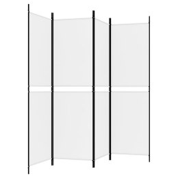 PARAWAN POKOJOWY PRZEGRODA ŚCIANKA 4-PANELOWY BIAŁY 200X180CM TKANINA