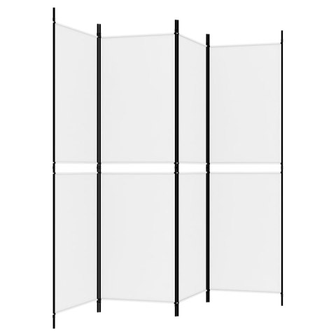 PARAWAN POKOJOWY PRZEGRODA ŚCIANKA 4-PANELOWY BIAŁY 200X180CM TKANINA