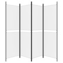 PARAWAN POKOJOWY PRZEGRODA ŚCIANKA 4-PANELOWY BIAŁY 200X180CM TKANINA