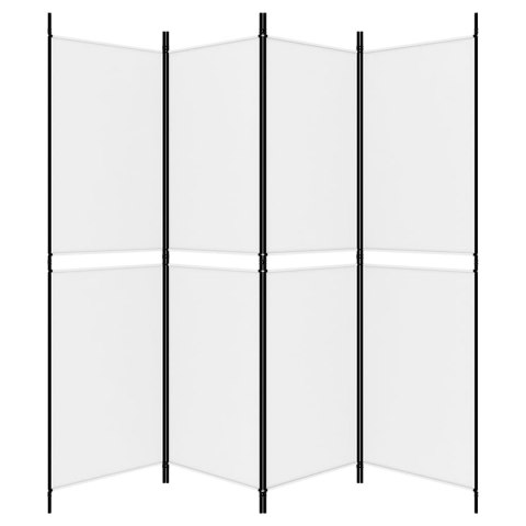 PARAWAN POKOJOWY PRZEGRODA ŚCIANKA 4-PANELOWY BIAŁY 200X180CM TKANINA