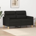 SOFA 2-OSOBOWA CZARNA 120CM TAPICEROWANA TKANINĄ