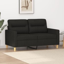 SOFA 2-OSOBOWA CZARNA 120CM TAPICEROWANA TKANINĄ