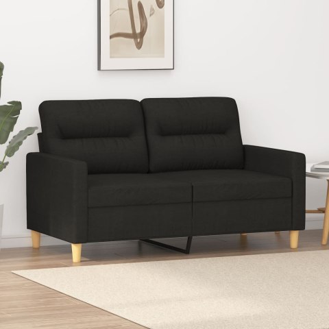 SOFA 2-OSOBOWA CZARNA 120CM TAPICEROWANA TKANINĄ