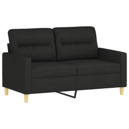 SOFA 2-OSOBOWA CZARNA 120CM TAPICEROWANA TKANINĄ